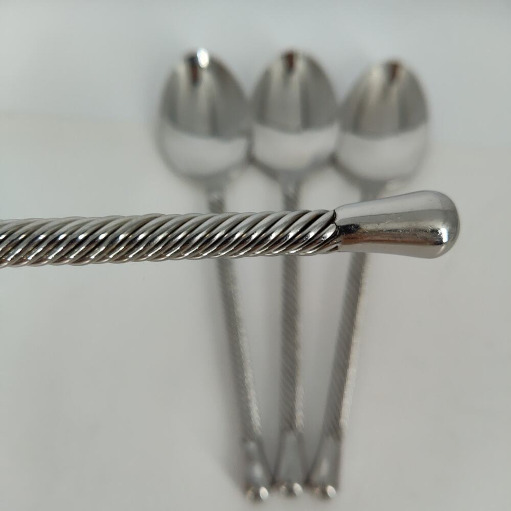 4X Tbsp Pier 1 PII17 18/8 Stainless Twist Table Spoons